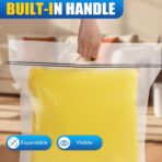 6Pack Extra Large Plastic Storage Bags 10 Gallons 24"x20"x7" Zero BPA Double Zipper Seal 4 Mils Thick Double Layer Carry Handle Resealable Moving Seasonal Travel Clothes - Image 7