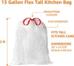 Amazon Basics Ultra-Force Tall Kitchen Drawstring Trash Bags, Classic Clean Scented, 13 Gallon, 80 Count with Odor Control - Image 5