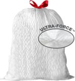Amazon Basics Ultra-Force Tall Kitchen Drawstring Trash Bags, Classic Clean Scented, 13 Gallon, 80 Count with Odor Control - Image 8