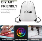 50Pcs Drawstring Backpack Bulk Cinch Bag, Drawstring Bags Polyester for Gym Sports Beach Party Trip (White) - Image 3