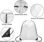 50Pcs Drawstring Backpack Bulk Cinch Bag, Drawstring Bags Polyester for Gym Sports Beach Party Trip (White) - Image 6