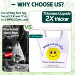 0.8Mil(20 Microns), 100 Count, Plastic Bags with Handles, T-Shirt bags, Thank You bags, Shopping Bag, Grocery Bag, |for Store, Carry, Pack|, White, 1/6 Barrel, Large 11"x6"x21", Heavy Duty - Image 3