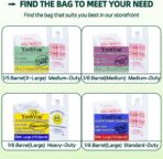 0.8Mil(20 Microns), 100 Count, Plastic Bags with Handles, T-Shirt bags, Thank You bags, Shopping Bag, Grocery Bag, |for Store, Carry, Pack|, White, 1/6 Barrel, Large 11"x6"x21", Heavy Duty - Image 7