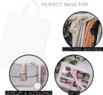 Purple Q Crafts Frosted Plastic Gift Bags 50 Pack 8" x 10" x 4" Clear Frosted Bags with Soft Loop Handles and Cardboard Insert for Gifts Retail and More - Image 5