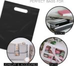 Purple Q Crafts Plastic Bag with Die Cut Handle 9" x 12" Black 100 Pack Plastic Merchandise Bags - Image 5