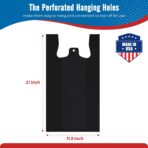 Fuxury 500 Count Plastic T-shirt Bags Black 11.5" x 6.5" x 21", Grocery, Trash, Take Out, To Go, Restaurants, Retail Shopping Bags in Bulk for Small Business (Made in USA) - Image 3