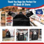 Fuxury 500 Count Plastic T-shirt Bags Black 11.5" x 6.5" x 21", Grocery, Trash, Take Out, To Go, Restaurants, Retail Shopping Bags in Bulk for Small Business (Made in USA) - Image 5