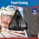 Fuxury 500 Count Plastic T-shirt Bags Black 11.5" x 6.5" x 21", Grocery, Trash, Take Out, To Go, Restaurants, Retail Shopping Bags in Bulk for Small Business (Made in USA) - Image 7