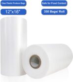 LabelMore 12'' x 16'' Plastic Produce Bags on a Roll, Clear, Food Storage Bags for Bread, Vegetable, Fruits and Meat, 350 Bags/Roll - Image 3
