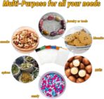 FERENLI 100 Pack Resealable Clear Food Storage Bags with Color Top Seal Thick Plastic Poly Bag with Zipper for Dry Food Snacks Organization (Fully Transparent, 3.15x4.72 inch (8x12 cm)) - Image 6