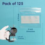 125 Packs 6 Mil Sturdy Pill Bags BPA Free Pill Pouch 3 x 2.75 Inch Write-on Label Seal Waterproof Reusable Clear Small Ziplock Plastic Bags for Travel Pill Organizer, Jewelry and Small Craft Pieces - Image 5