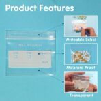 125 Packs 6 Mil Sturdy Pill Bags BPA Free Pill Pouch 3 x 2.75 Inch Write-on Label Seal Waterproof Reusable Clear Small Ziplock Plastic Bags for Travel Pill Organizer, Jewelry and Small Craft Pieces - Image 7