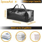 SpaceAid Heavy Duty Moving Bags 8 Pack, Large Storage Totes Bins with Backpack Straps, Strong Handles & Zippers, Packing Moving Boxes Supplies, College Dorm Room Essentials, Black - Image 5