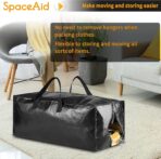 SpaceAid Heavy Duty Moving Bags 8 Pack, Large Storage Totes Bins with Backpack Straps, Strong Handles & Zippers, Packing Moving Boxes Supplies, College Dorm Room Essentials, Black - Image 8
