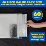 60-Pack Dry Cleaning Bags for Clothes 40-Inch Long - Clear Plastic Garment Bags for Hanging Clothes, Dry Cleaner Plastic Clothing Cover for Suits, Coat, Shirt, & Pants - Image 5
