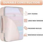 10 Set/8 Set Packing Cubes for Travel, Gifts for Women Mom,Anti-Tearing Suitcase Organizer for Luggage with Shoe & Hanging Toiletry Bag,OlarHike Vacation Essentials & Accessories for Cruise Ship,Cream - Image 5