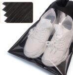 24 Pack Portable Shoe Bags for Travel Large Shoes Pouch Storage Organizer Clear Window with Drawstring for Men and Women Black - Image 5
