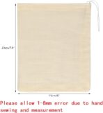 Tayfremn 100Pcs Cotton Drawstring Bags, Reusable Muslin Bag Natural Cotton Bags with Drawstring Produce Bags Bulk Gift Bag Jewelry Pouch for Party Wedding Home Storage(4 by 6 Inches) - Image 3