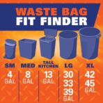 Hefty Strong Large Trash Bags, Black, 30 Gallon, 74 Count - Image 8