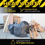 Reli. Contractor Garbage Bags 55 Gallon | 20 Trash Bags | Heavy Duty | Black Contractor - Image 4