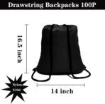 CAIHONG 100 Pack Drawstring Backpack Black Bulk Drawstring Bags Nylon String Backpack Gym Cinch Sack Backpack Sport Bag Draw String Party Bags for Men or Women - Image 4