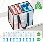 4 Pack Reusable Grocery Bags, Heavy-Duty Shopping Bags with Sturdy Handles, Water-Resistant & Foldable Organizer, Shopping Bags for Groceries, Market, Car Trunk, Multi-Purpose, 33L - Image 6