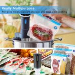 MOMODA Sous Vide Cooking Bags - Set of 20 | BPA-Free Reusable Vacuum Seal Bags with Air Valve for Joule and Anova Cookers | Freezer Safe Vacuum Food Storage Bags with Upgraded Electric Pump Included - Image 7