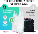 Hippo Sak - Plant Based Tall Kitchen Garbage Bags with Ergonomic Handles - 13 Gallon Trash Bags - Recyclable & Reduced Carbon Footprint - Super Strong and Leak Proof Tall Kitchen Trash Bags (45 Count) - Image 3