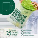 Cleanomic Compostable* Quart Size Food Storage Bags (25 Eco Zip) Freezer and Leak Proof, Also Available Gallon, Snack and Sandwich Size Bags - Image 4