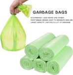 Thick Disposable Garbage Bags 100Pcs Biodegradable Plastic Trash Bags Green 45X50Cm Flat Mouth for Home Kitchen Bathroom Use - Image 4
