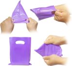 Plastic Party Favor Small Gift Bags, 100 PCS 6" x 8" Goodie Bags for Kids, Candy Treat Pouches Bulk with Handle for Kids' Birthday Party, Thanksgiving, Christmas, Halloween, 10 Colors - Image 5