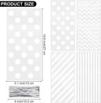 Aodaer 100 Pieces 10.6 x 5.1 In White Cellophane Bags Plastic Candy Gift Bag Cellophane Treat Bags with Twist Ties Stripes Polka Dot Printed Pattern Goodie Bag for Birthday Weddings Party Favors - Image 3