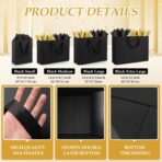 Epoesch Black Small Gift Bags with Handles and Tissue Paper, 8x5x10 Inch 4 Pack Paper Bags for Men, Women, Birthdays Party, Baby Showers, Weddings, Valentine's Day, Easter, Anniversaries (Black small - 4Pcs) - Image 4