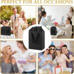 Epoesch Black Small Gift Bags with Handles and Tissue Paper, 8x5x10 Inch 4 Pack Paper Bags for Men, Women, Birthdays Party, Baby Showers, Weddings, Valentine's Day, Easter, Anniversaries (Black small - 4Pcs) - Image 6