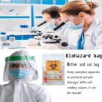 50pcs Biohazard Specimen bags, 6x9in/15x25cm Printed with Biohazard logo, Laboratory Sample Ziplock Top Bag - Image 5