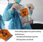50pcs Biohazard Specimen bags, 6x9in/15x25cm Printed with Biohazard logo, Laboratory Sample Ziplock Top Bag - Image 6