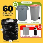 ToughBag 55 Gallon Contractor Trash Bags, 2 Mil Thick (30 Count) - Heavy Duty Drum Liners, Industrial & Commercial Black Garbage Bags - Made in USA - Image 3