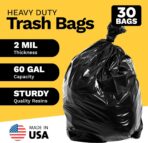 ToughBag 55 Gallon Contractor Trash Bags, 2 Mil Thick (30 Count) - Heavy Duty Drum Liners, Industrial & Commercial Black Garbage Bags - Made in USA - Image 4