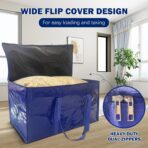 8 Pack Extra Heavy Duty Large Moving Bags with Strong Zipper & Carrying Handles, Sturdy Clothes Storage Bags Totes Bins, Packing Bag Move Boxes College Moving Supplies, Dark Blue - 24 gal - Image 4