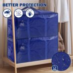 8 Pack Extra Heavy Duty Large Moving Bags with Strong Zipper & Carrying Handles, Sturdy Clothes Storage Bags Totes Bins, Packing Bag Move Boxes College Moving Supplies, Dark Blue - 24 gal - Image 5