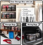 ClearSpace Oversized Moving Bags or Storage Bag – Large Moving Boxes with Backpack Straps, Zippers & Handles – Heavy-Duty Packing Bags for Moving, College Dorm, Christmas Decorations, 6 Pack - Image 3