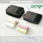 BAGAIL 4 Set/6 Set/8 Set Compression Packing Cubes Travel Accessories Expandable Packing Organizers (Half Mesh, 6-Black) - Image 5