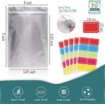 50 Pack 7.8 Mil 4''x6'' Mylar Bags for Long-term Food Storage with 50 Labers, Resealable Smell Proof Heat Sealable Bags for edible packaging, Strong Sealing Stand-up Foil Pouch Bag for Tea Dry Food - Image 3