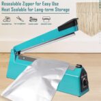 50 Pack 7.8 Mil 4''x6'' Mylar Bags for Long-term Food Storage with 50 Labers, Resealable Smell Proof Heat Sealable Bags for edible packaging, Strong Sealing Stand-up Foil Pouch Bag for Tea Dry Food - Image 5