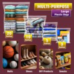 Extra Large 5 Gallon Zippered Plastic Bags for Storage- 18'' x 24'', Ideal for Clothes Clothing, Travel, Moving, 2-mil Thick Clear Plastic, 10 pack - Image 4