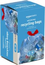 Amazon Basics Blue Recycling Trash Bags, Unscented, 13 Gallon, 60 count (Pack of 2) - Image 5