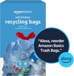 Amazon Basics Blue Recycling Trash Bags, Unscented, 13 Gallon, 60 count (Pack of 2) - Image 8