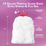 Amazon Basics Extra Strong & Flex Tall Kitchen Drawstring Trash Bags, Tropical Island Scent, 13 Gallon, 40 Count - Image 5
