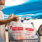 White Thank You Plastic Bags, 100 Pack Reusable & Disposable Grocery Shopping Bags with Handles-11.5"x6.5"x21" T-Shirt Bag, Eco-Friendly for Small Business & Supermarket Use - Image 7