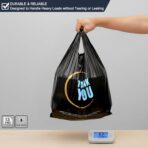 YoYoRain 100 Count Plastic Bags - Black T Shirt Bags with Handle for Retail Shopping and Supermarket Use - Image 4